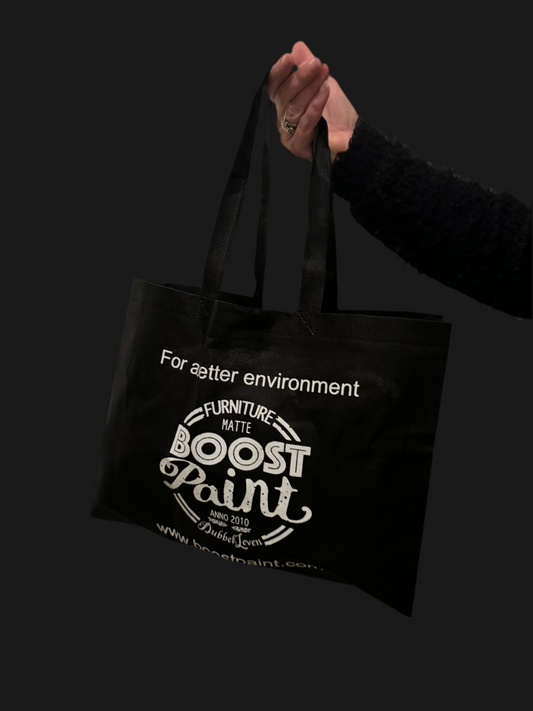 Tas gevuld met Boostpaint, de leukste Cadeaukaart om te geven